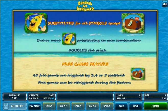 Игровой автомат Bananas go Bahamas бонусная игра