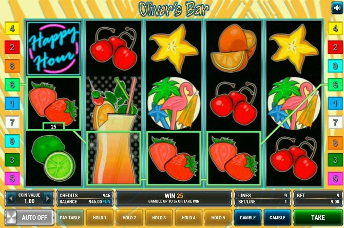 Описание игрового автомата Olivers Bar